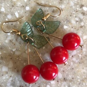 Retro Style Cherry Drop Earrings